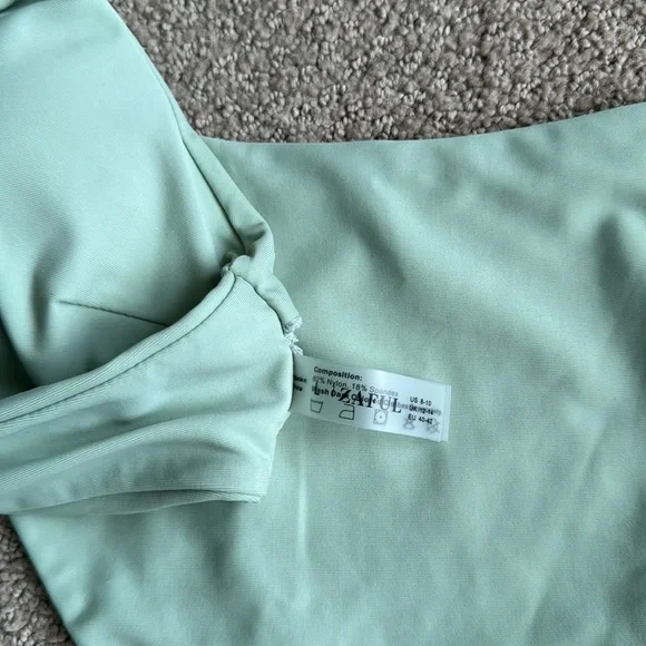 106 NWT ZAFUL Women's Solid Spaghetti Strap Bralette Bikini Set - Size Large - Picture 8 of 9